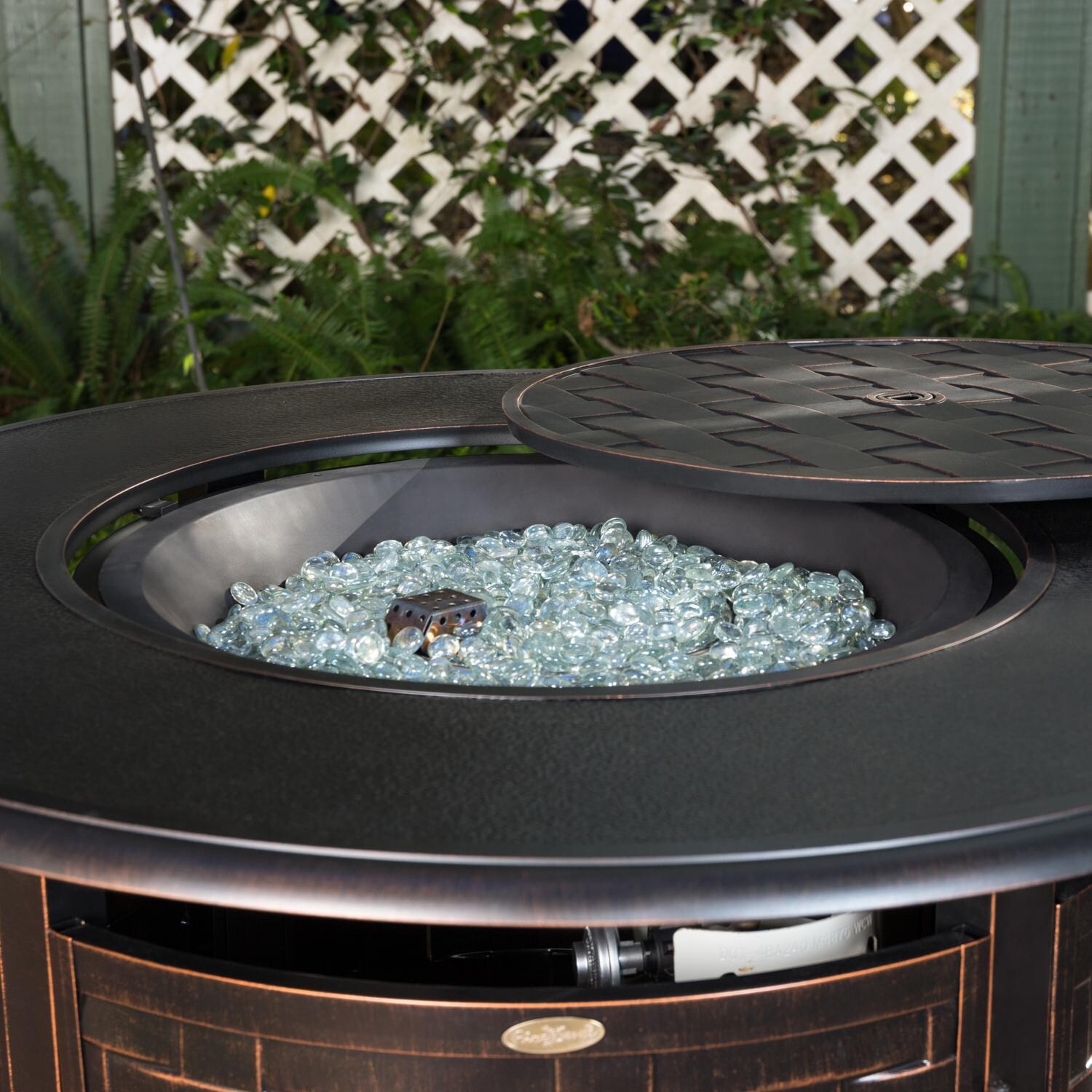 Ultimate Patio SC62746 Magnolia Way 42-Inch Round Aluminum Propane Fire Pit Table - Burner thumbnail