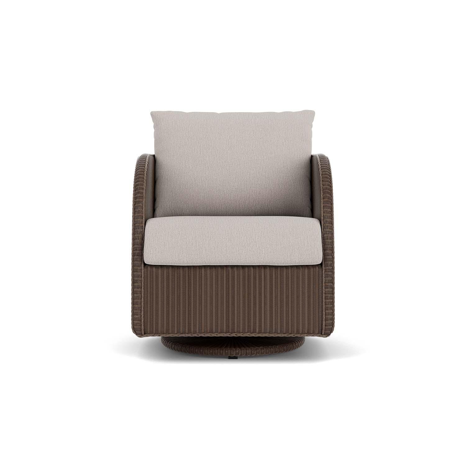 Lloyd Flanders Essence Swivel Glider Lounge Chair W/Remy Cloud Fabric - Bark Finish thumbnail