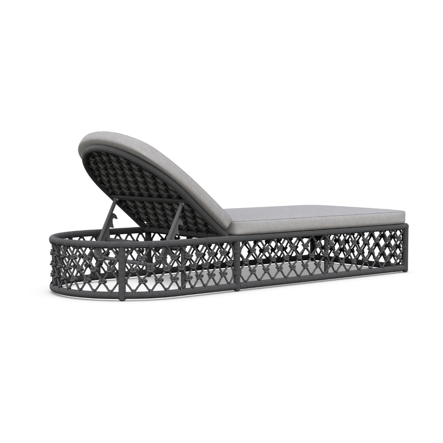 Amelia Woven Rope Chaise Lounge in Ash/Fog by Azzurro Living : BBQGuys