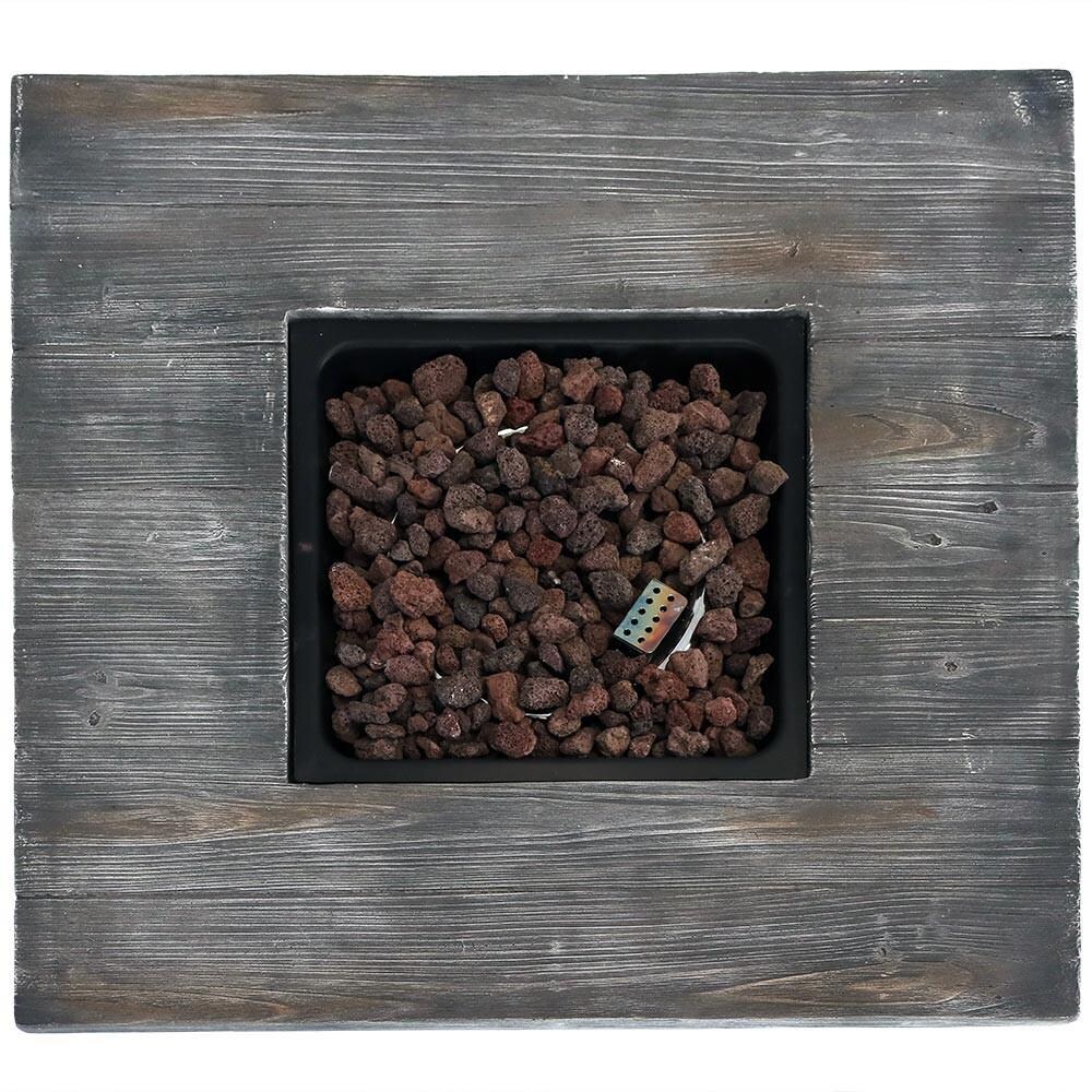 Ultimate Patio 30-Inch Square Propane Gas Fire Pit Table - Top View thumbnail