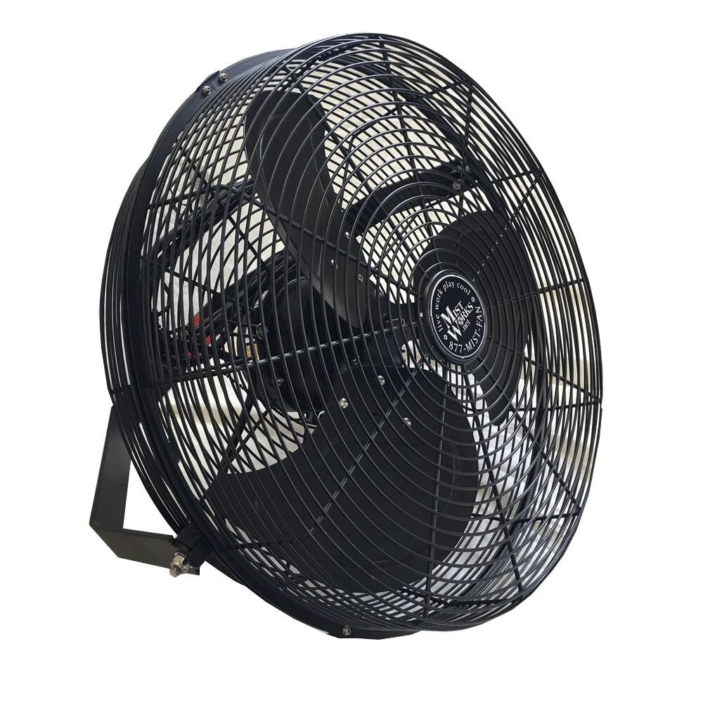 Mist Works 18-Inch Wall Mount Outdoor Fan - Black