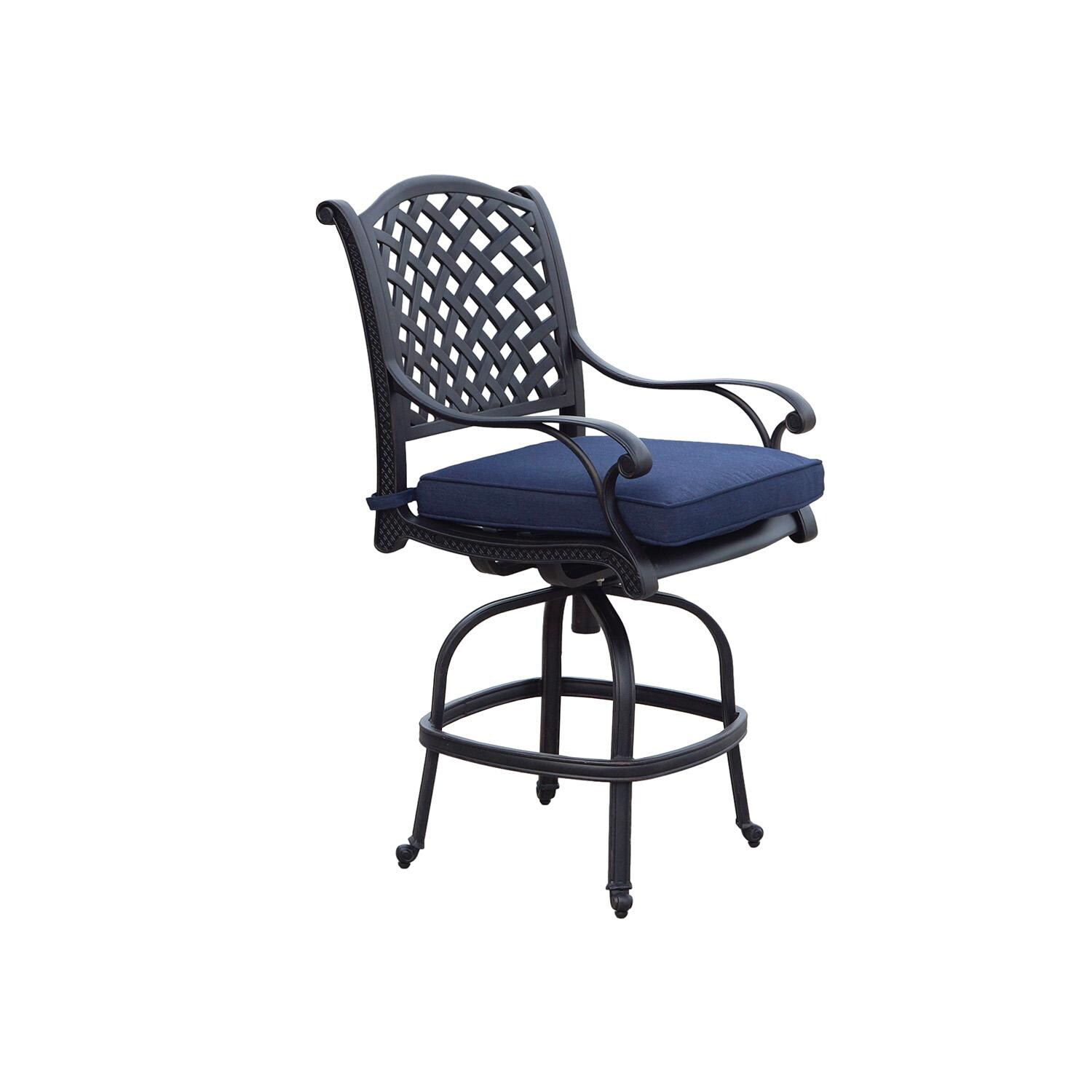Darlee Nassau Replacement Dining Chair Cushion - Set of 4 - Navy Blue - Bar Stool (Frame not included) - White Background thumbnail