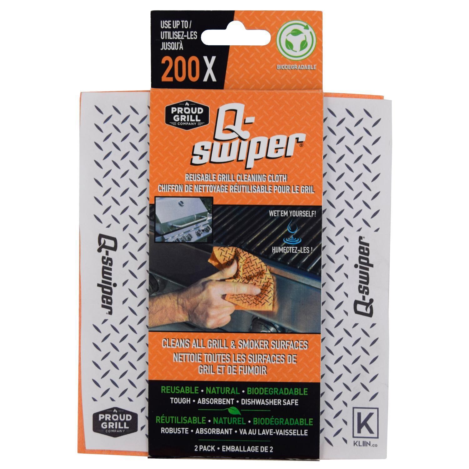 Proud Grill Company 1653B Q-Swiper Gift Bundle Set - Grill Cleaning Cloth - White Background thumbnail