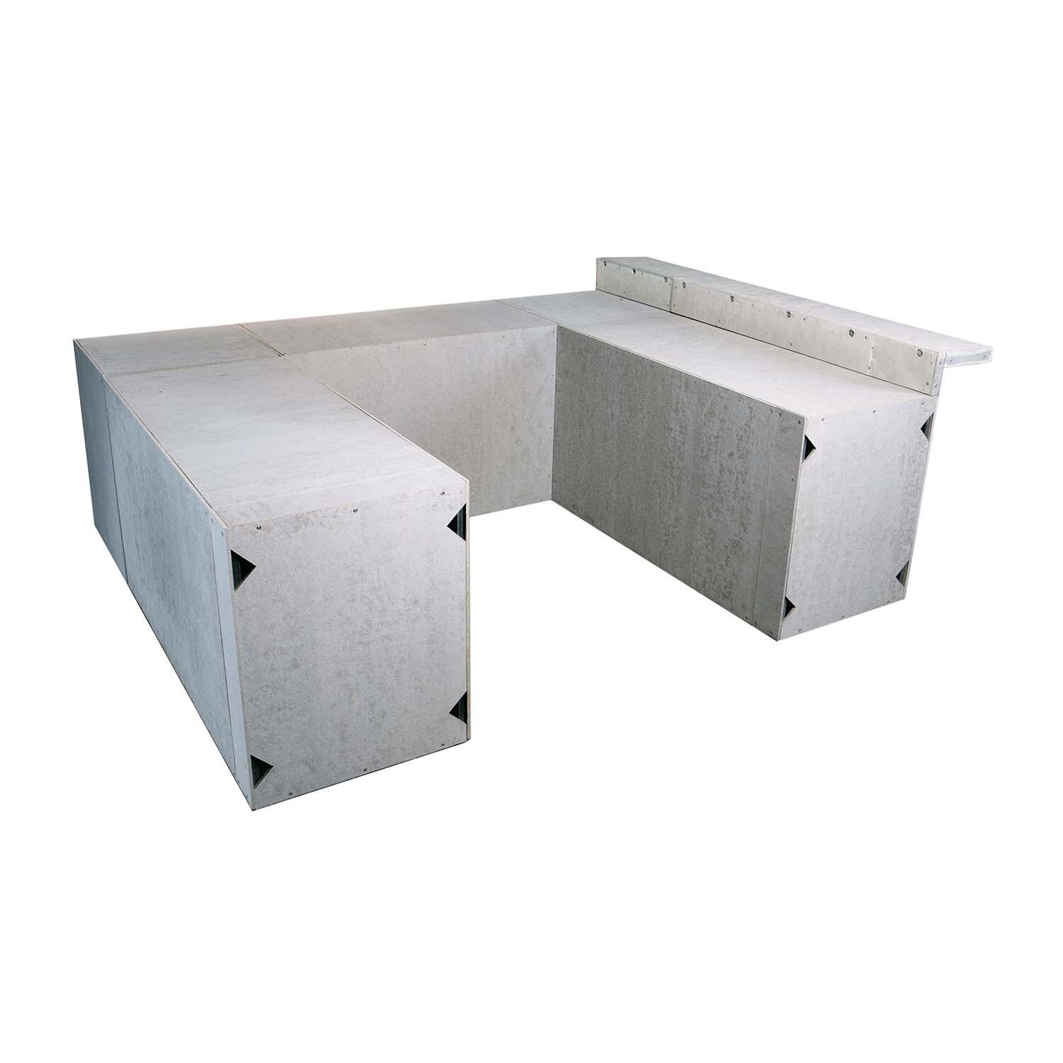 Universal 8 ft X 9.5 ft X 8 ft Ready To Finish U-Shaped Outdoor Kitchen System Appliance and Storage Cabinets W/Bars On 66 Inch & 90 Degree Corner Cabinets