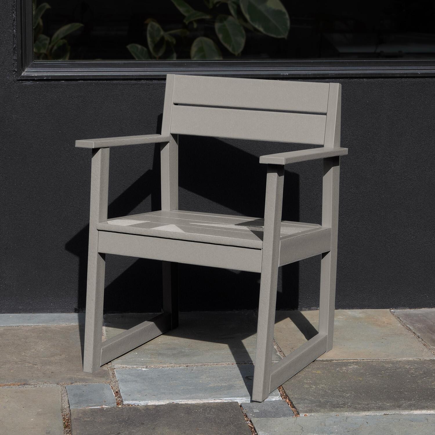 Hazel Cove Recycled Plastic Dining Arm Chair in Cove Gray by Lakeview Outdoor Designs - Lifestyle thumbnail