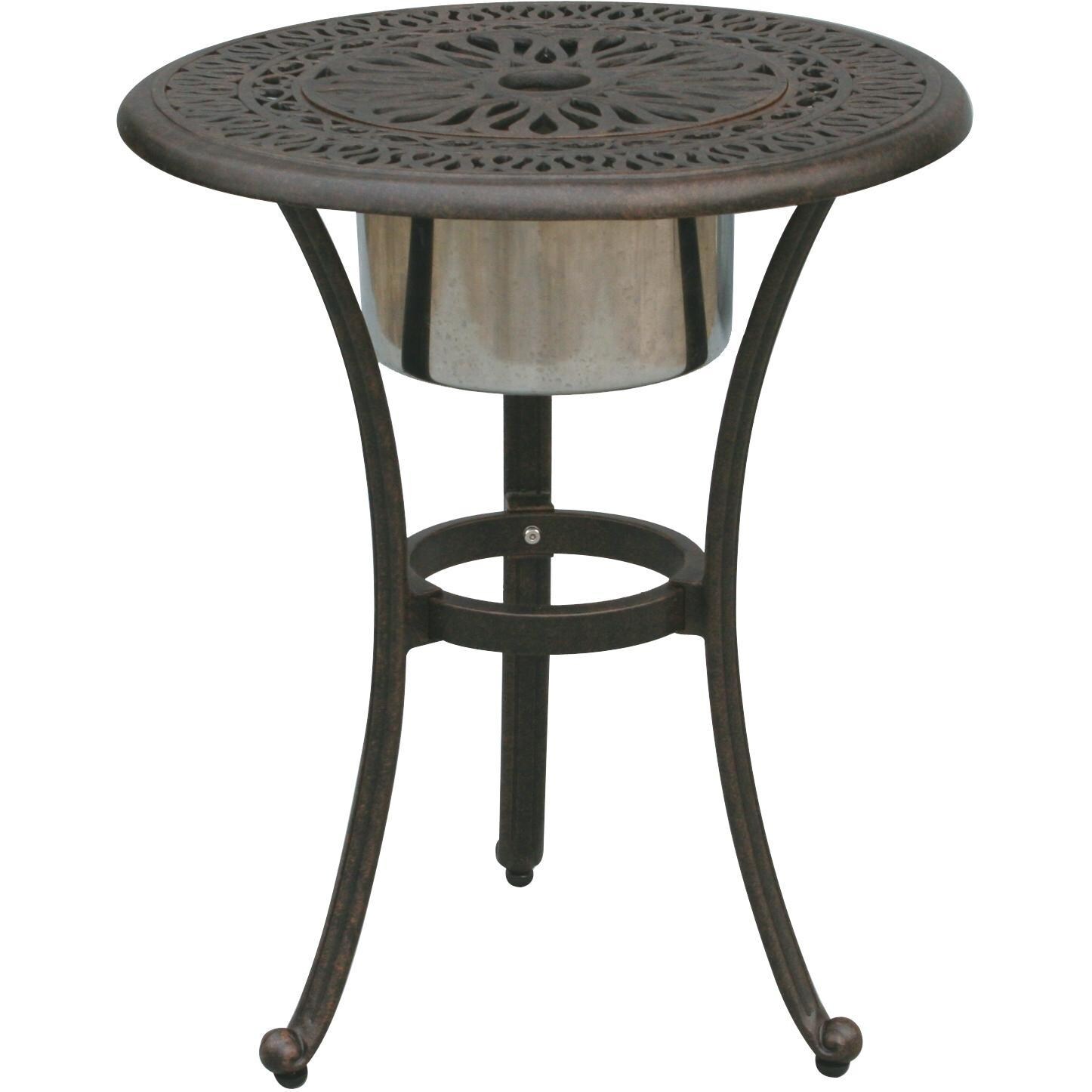 Darlee Elisabeth 21-Inch Round End Table With Ice Bucket Insert - Closed View thumbnail