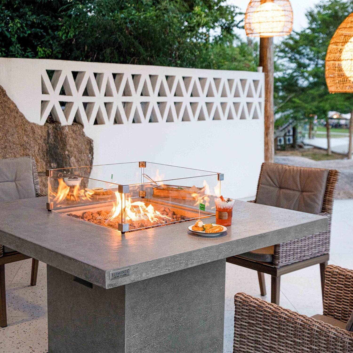 Birmingham 48-in Square Concrete Propane Fire Pit Table in Gray by Elementi