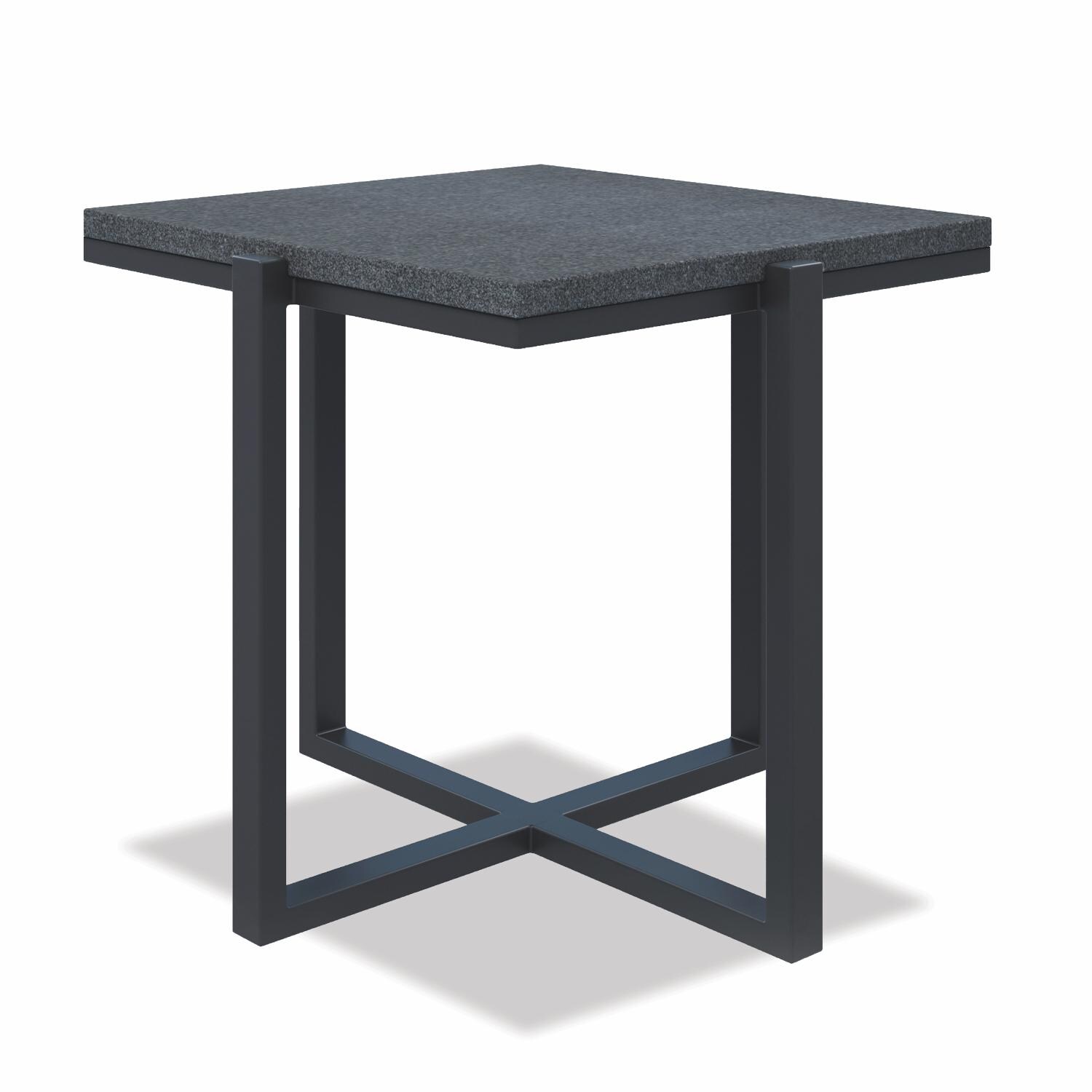 Sunset West - 4717-ET - Bazaar 22-Inch Square Aluminum Patio End Table W/ Honed Granite Top - Slate thumbnail