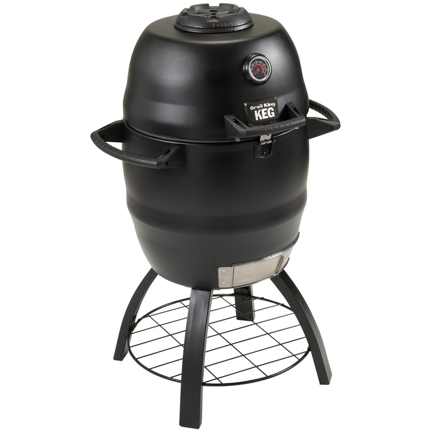 Broil King Keg 2000 Steel Charcoal Kamado Grill - Angled View thumbnail