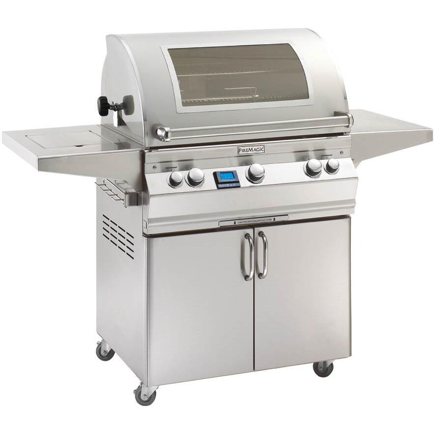 Fire Magic Aurora A660s All Infrared Natural Gas Grill With Single Side Burner And Magic View Window On Cart (Shown With Rotisserie - Not Included) thumbnail