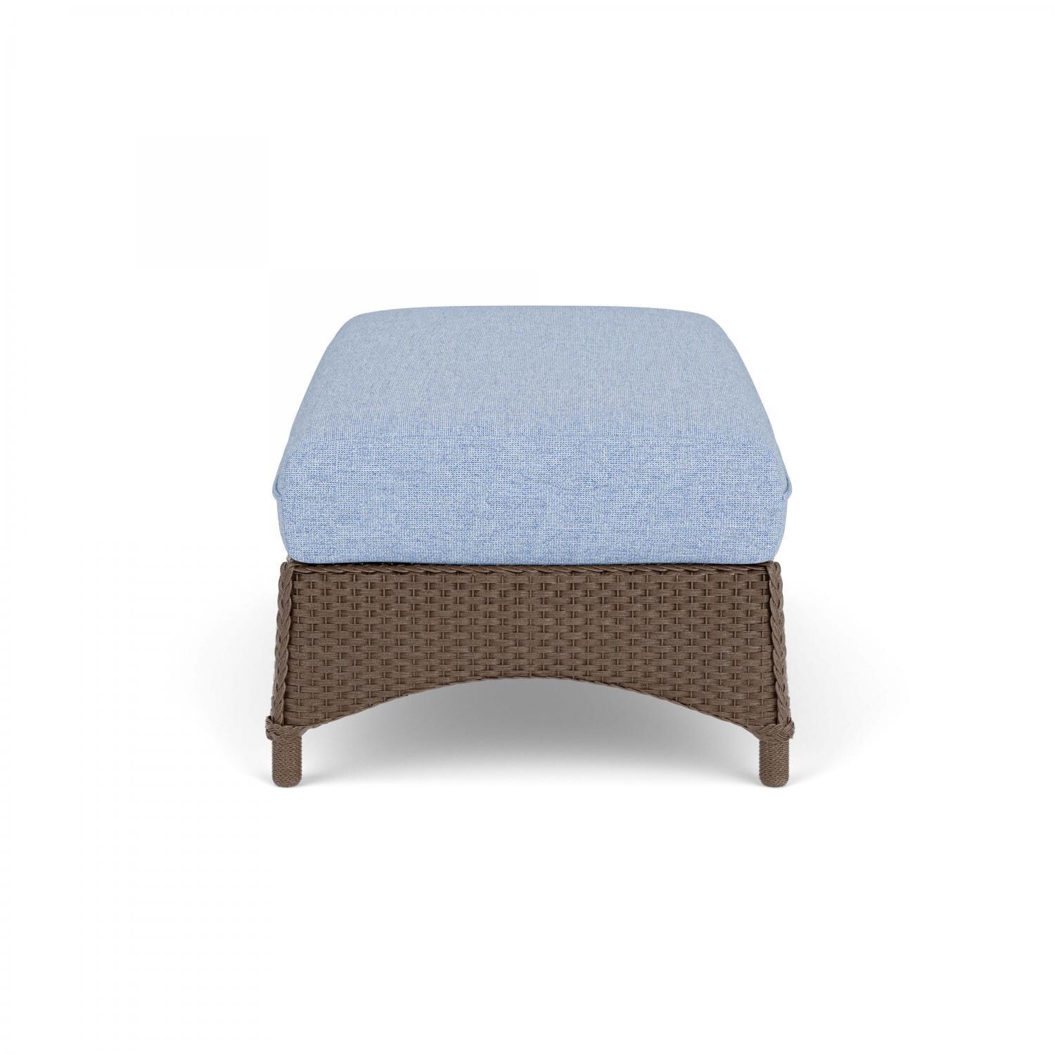 Lloyd Flanders Mandalay Large Ottoman in Bark Finish with Demo Skyway Fabric - Side thumbnail