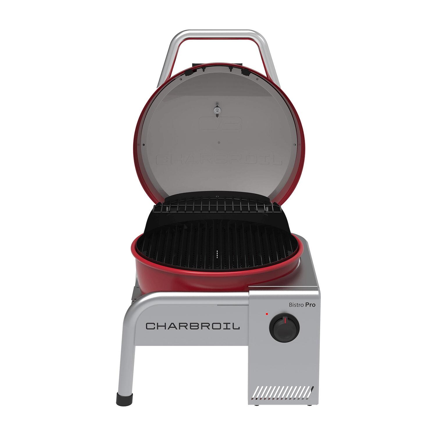 Charbroil 25302150 Bistro Pro 180 Electric Grill - Tabletop Red - Front View - Lid Up - Detail thumbnail