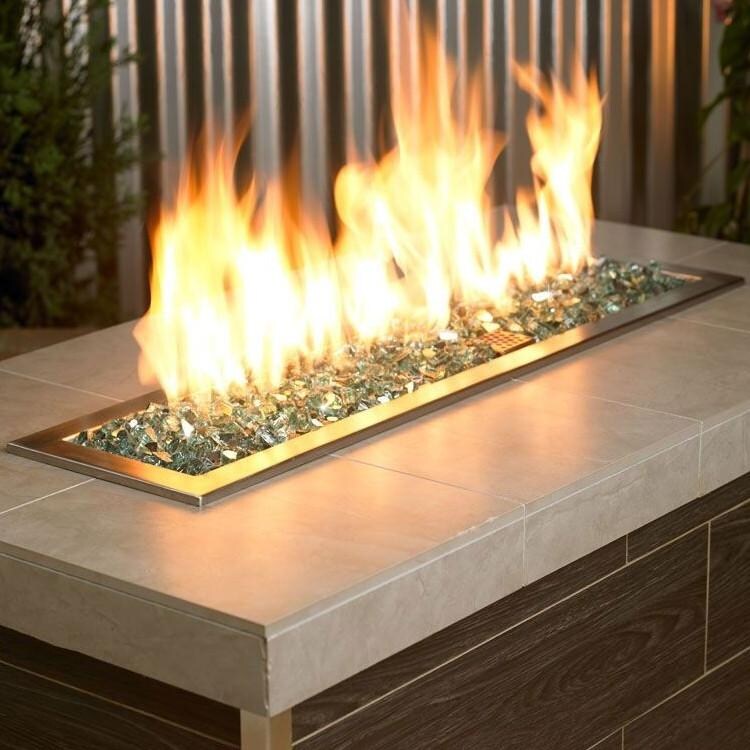 BBQGuys Signature AFF-EVGRRF12-10 1/2-Inch Evergreen Reflective Fire Glass - Lifestyle thumbnail