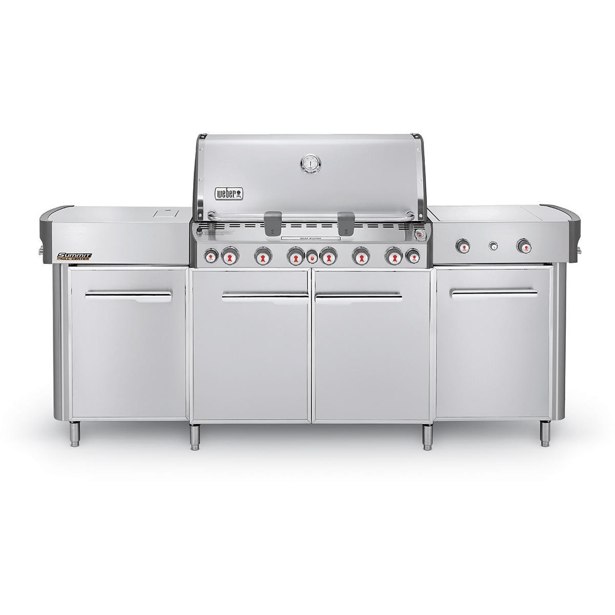 Weber Summit Grill Center Freestanding Propane Gas Grill With Side Burner - Stainless Steel - 291001 thumbnail