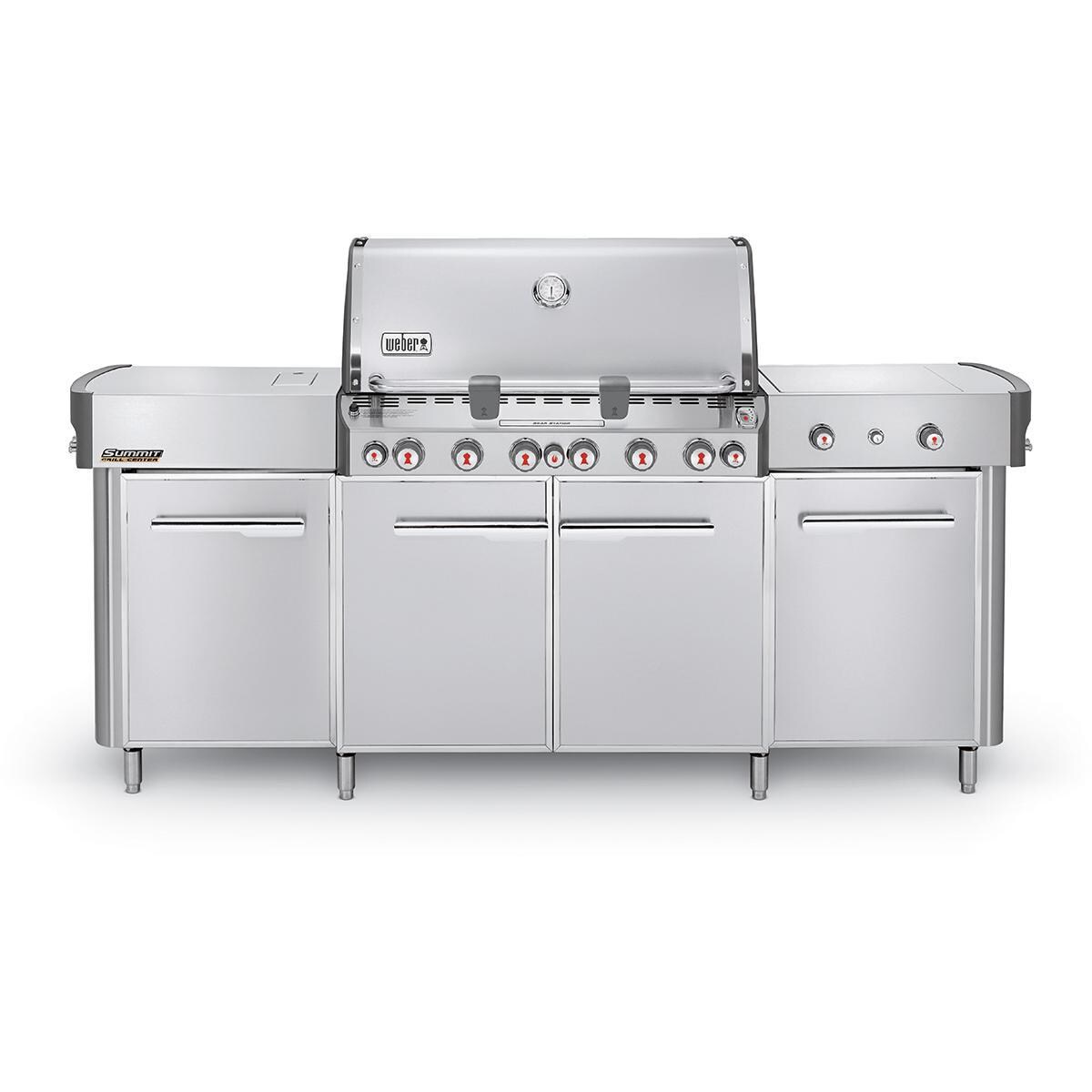 Weber Summit Grill Center Freestanding Propane Gas Grill With Side Burner - Stainless Steel - 291001 thumbnail