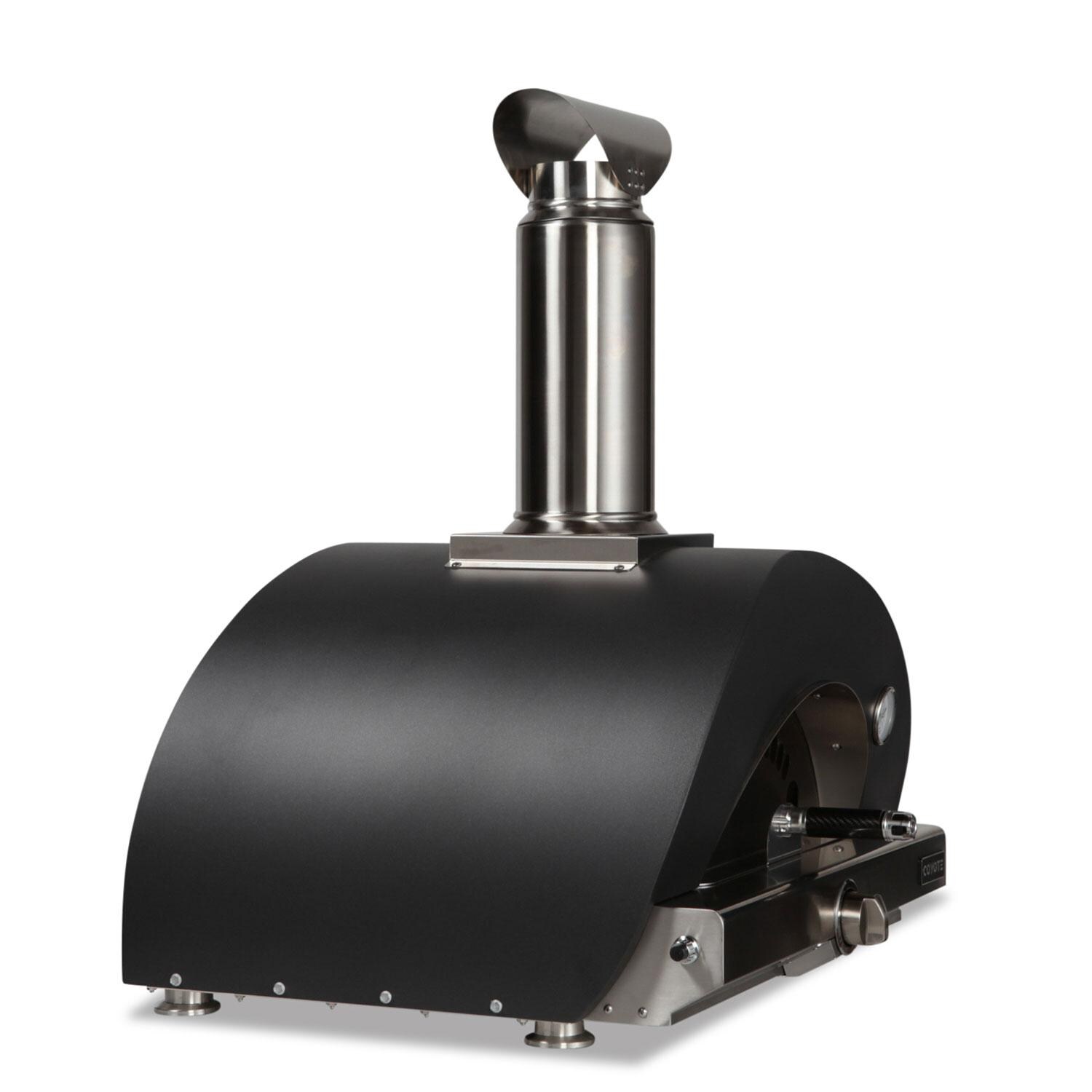 Coyote C1PZ30HMBLP 30 Inch Hybrid Propane Pizza Oven - Matte Black - Left View - White Background thumbnail