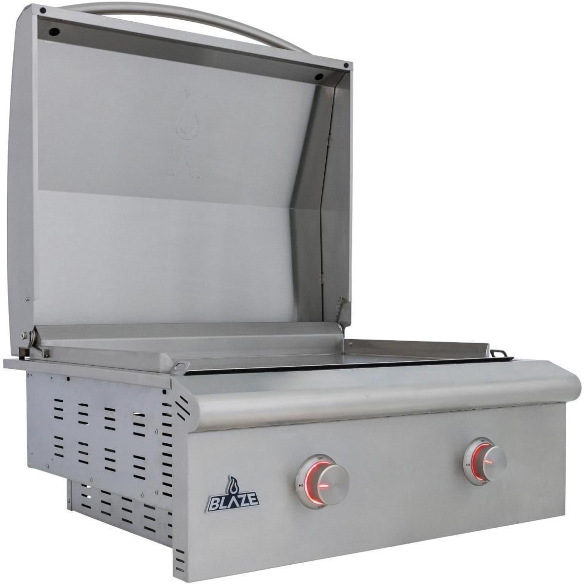 Blaze BLZ-GRIDDLE-LTE3-LP Natural Gas Griddle - Lid Open - White Background thumbnail