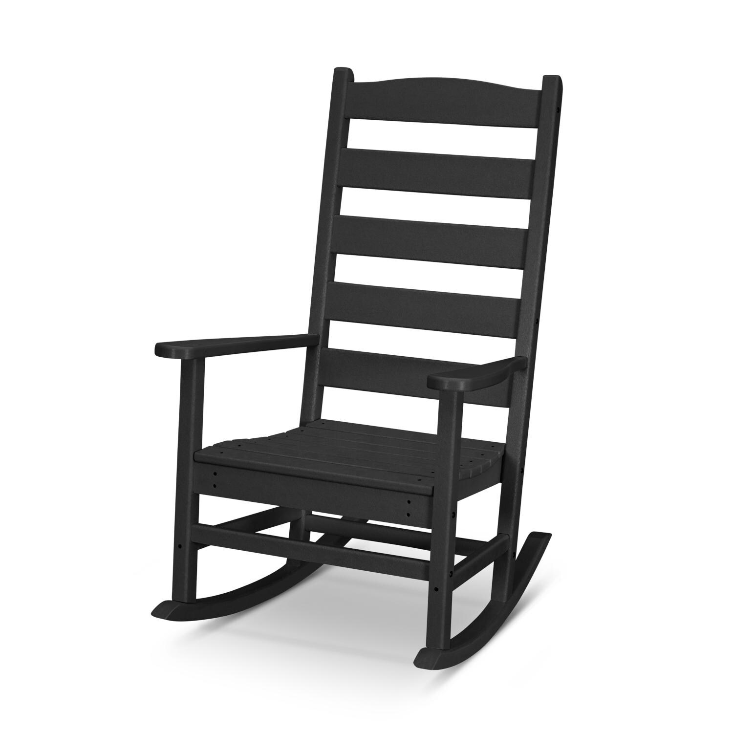 POLYWOOD Black Shaker Porch Rocking Chair - Full View thumbnail