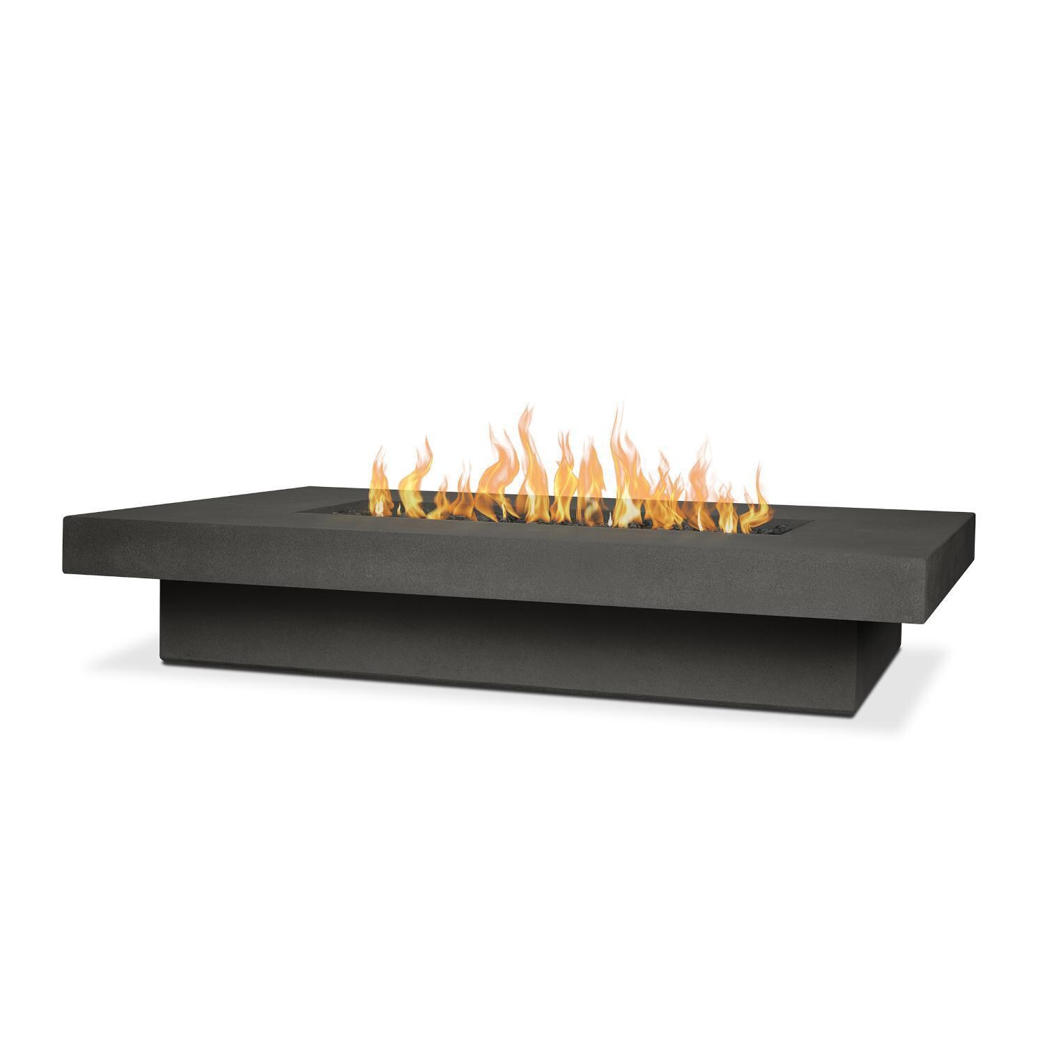Hickory Bay 3704LP-CBN 72 Inch Rectangular Glass Fiber Reinforced Concrete Propane Fire Pit Table in Carbon by BBQGuys Signature - On - White Background thumbnail