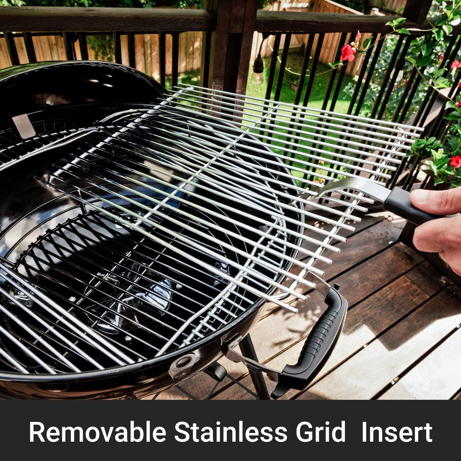 Broil King 401110B Kettle 22 1/2-in Crown Charcoal Grill - Black - Removable Stainless Grid Insert - Detail thumbnail