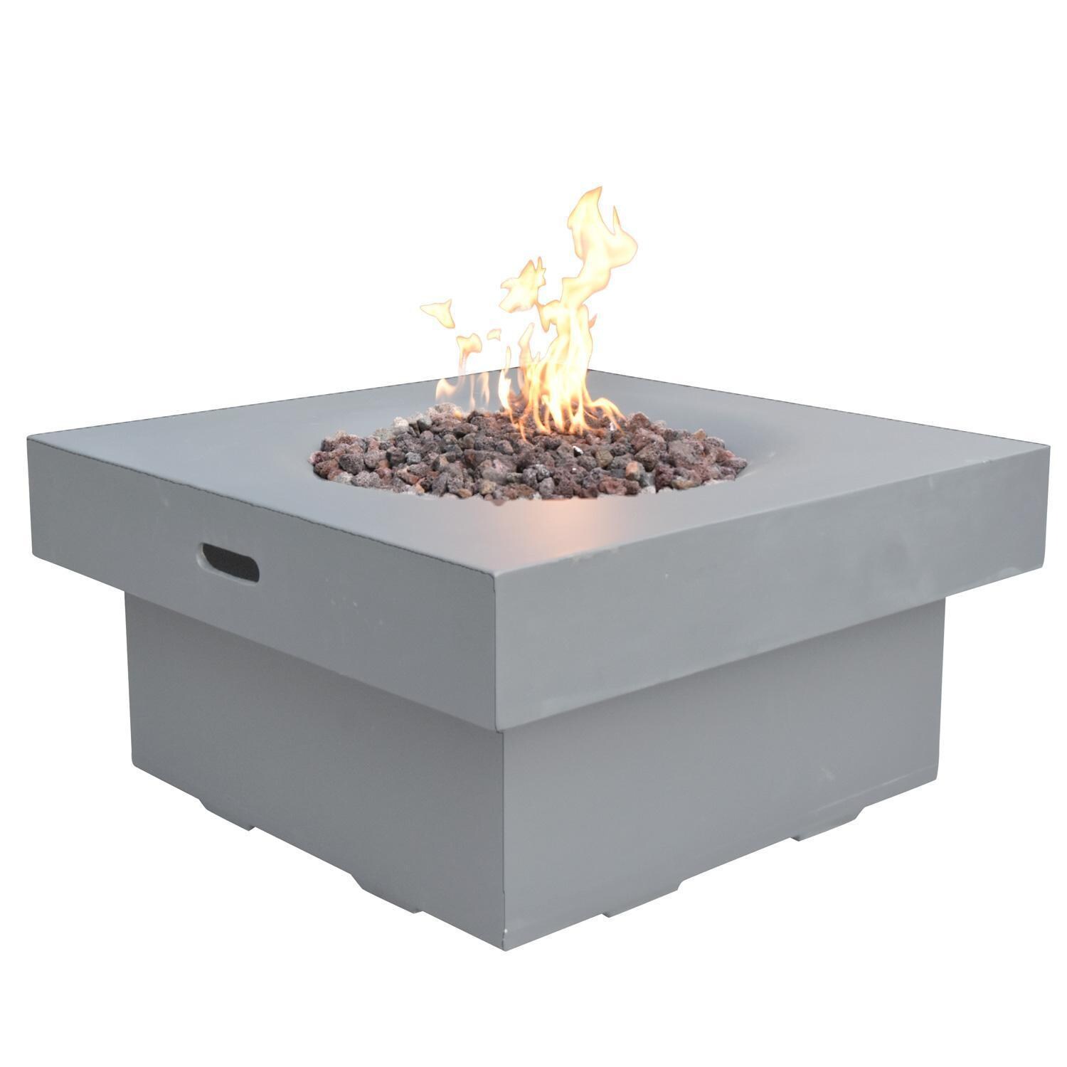 Elementi OFG141LG-LP Branford 34-Inch Square Propane Fire Pit Table - White Background thumbnail