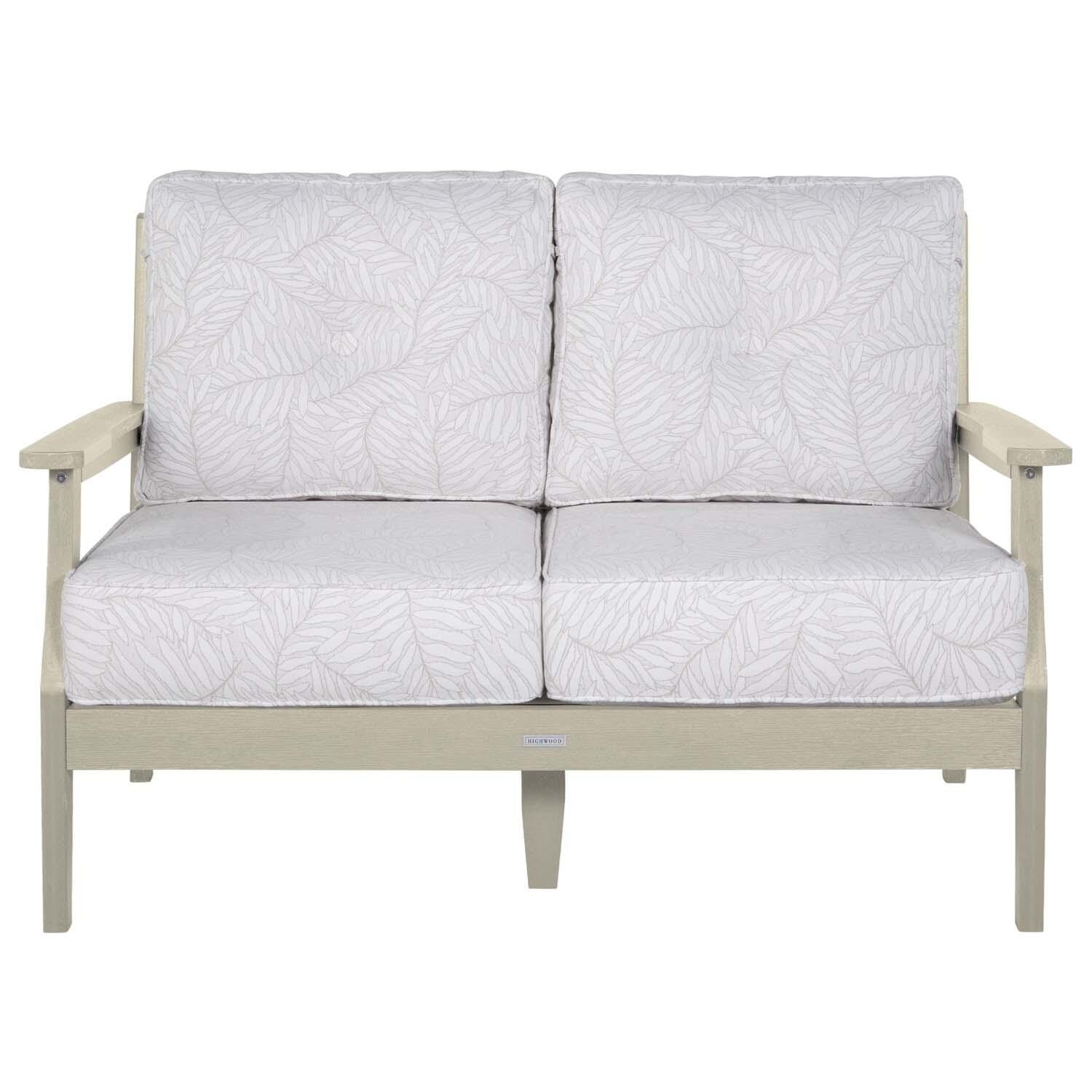 Blushing Bay 2 Person Recycled Plastic Loveseat in Lively Parchment/Whitewash by Lakeview Outdoor Designs - White Background thumbnail