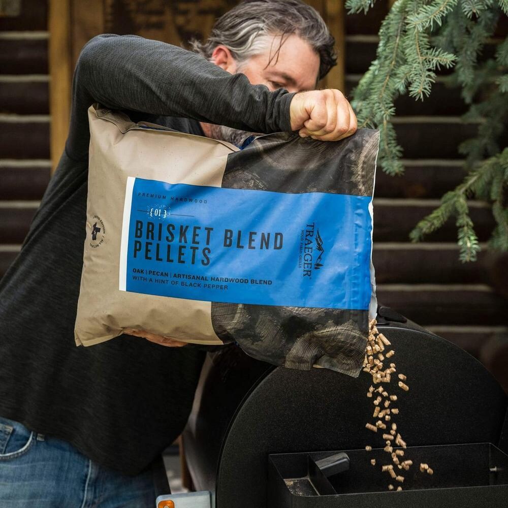 Traeger PEL348 Limited Edition Brisket Blend Pellets - 18 Lb. - Filling Pellet Hopper thumbnail