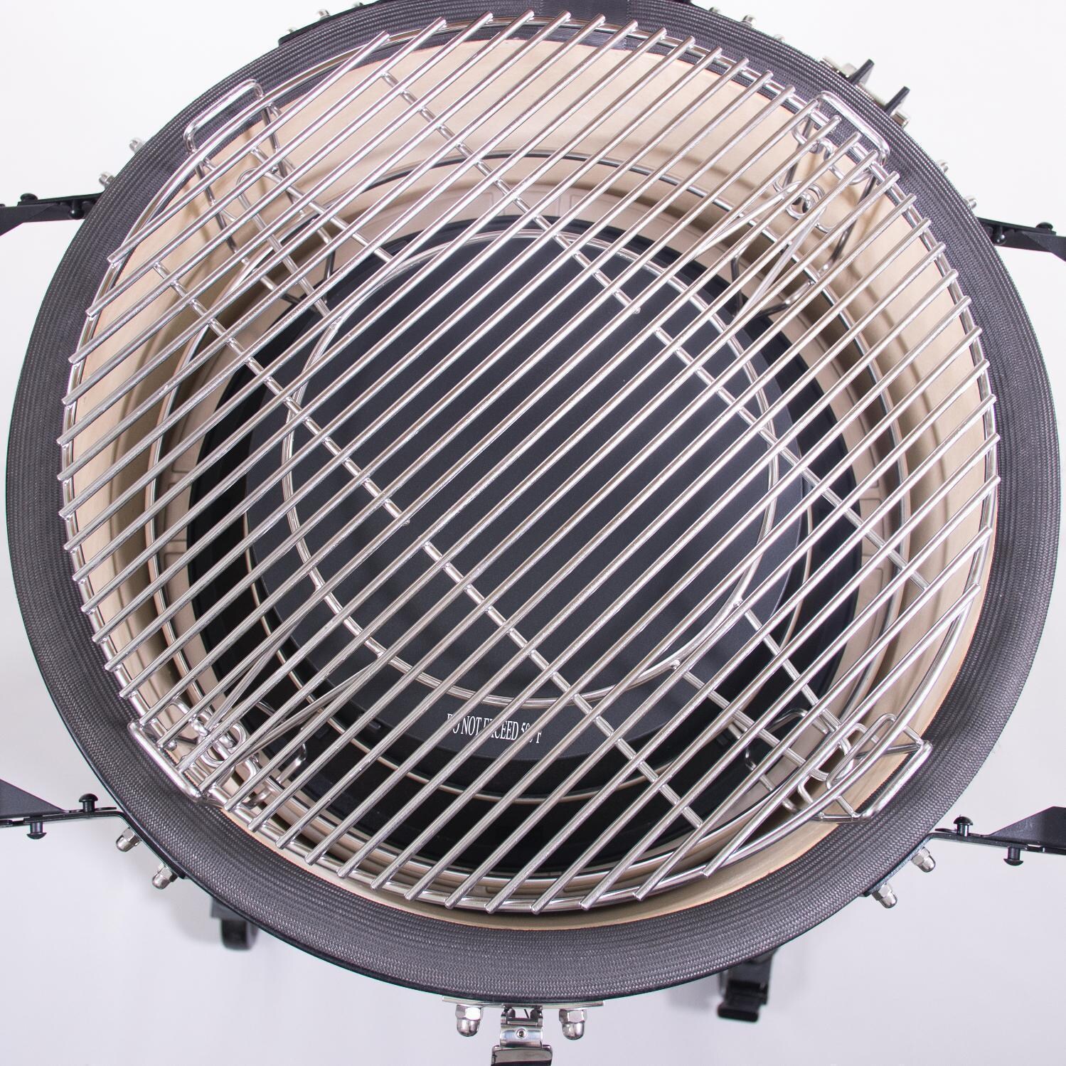 Kamado Joe Classic III 18-in Ceramic Kamado Grill Bundle - SloRoller Under Grate - White Background thumbnail