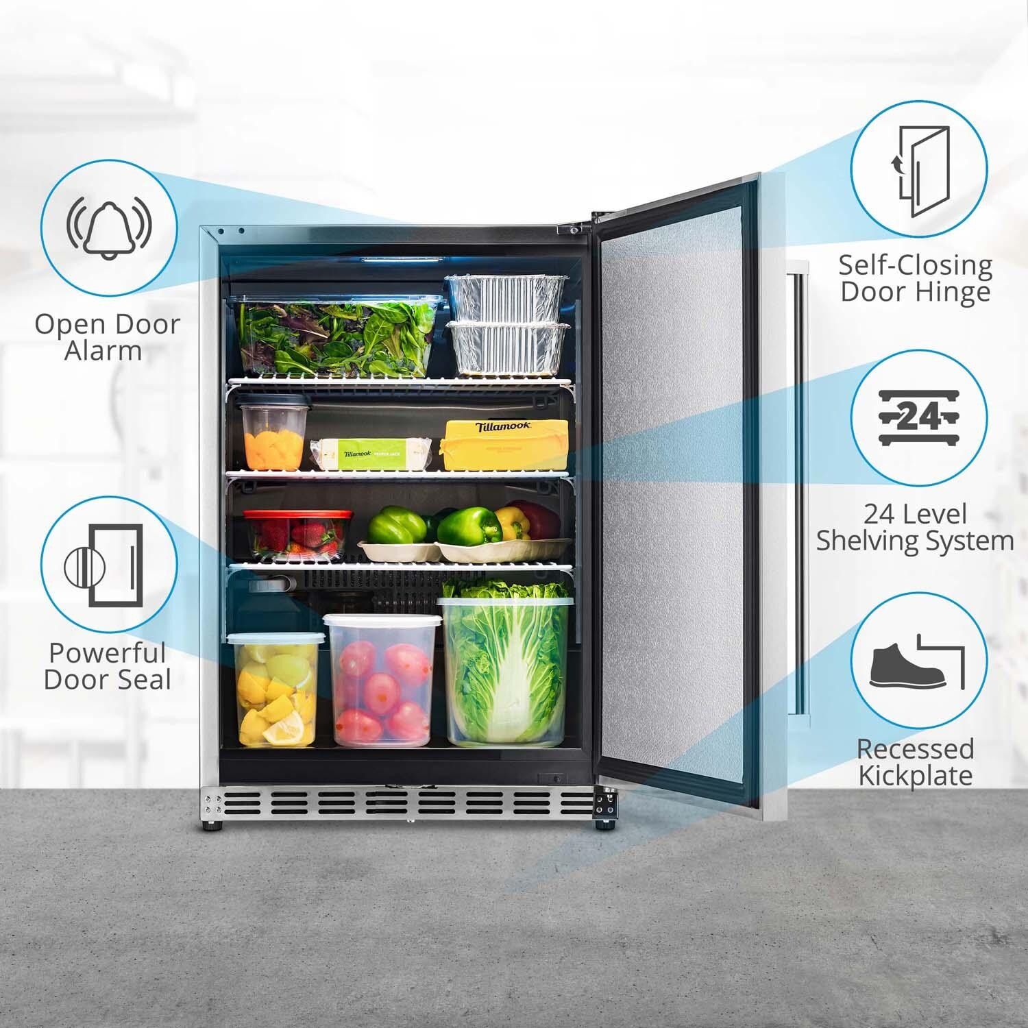 NewAir NCR053SS00 24 Inch 160 Can Right Hinge Commercial Built-in Outdoor Beverage Cooler - Stainless Steel - Features - Detail thumbnail