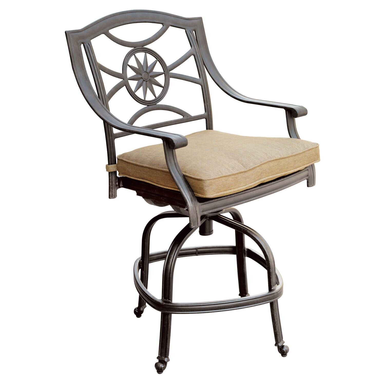 Darlee Ten Star Patio Swivel Bar Stool - Antique Bronze thumbnail