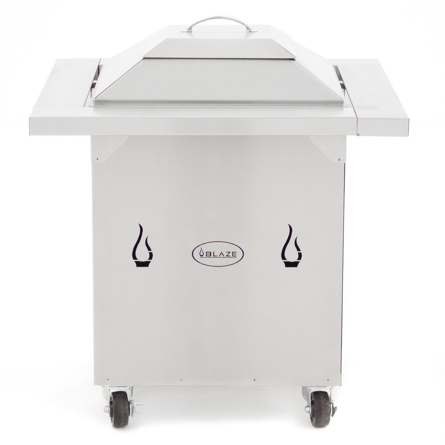 Blaze 29-Inch Square Stainless Steel Pellet Fire Pit - Lid Covers All Openings On Pyramid thumbnail