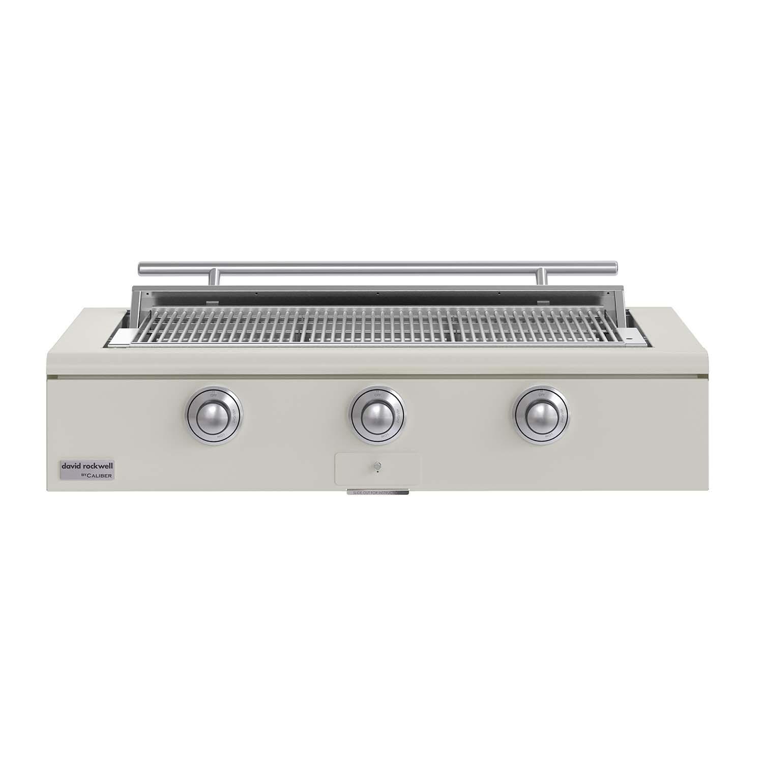 Caliber CRG-48BN00-A-050-H04 48-in Natural Gas Built-In Rockwell Grill - Antique White w/ Stainless Steel Hardware - White Background thumbnail