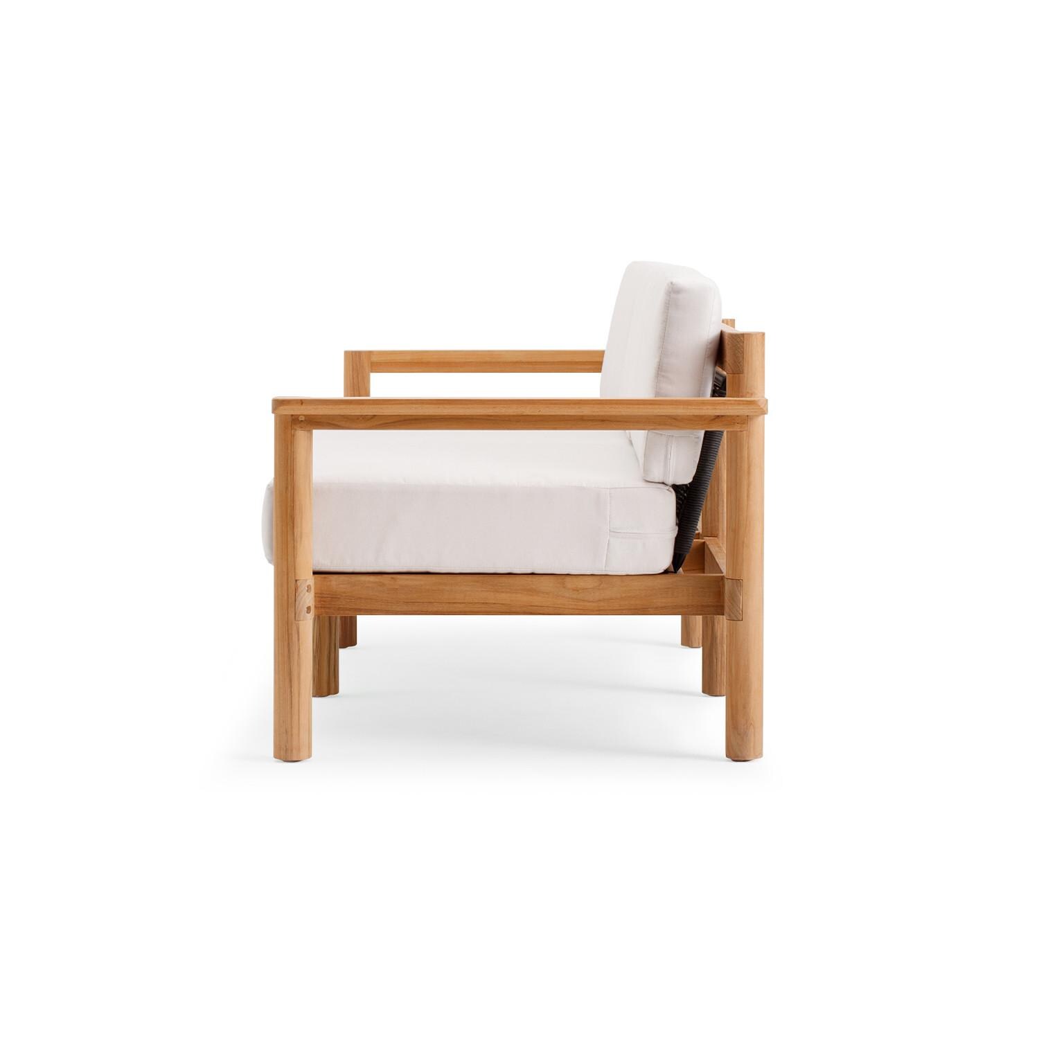 Neighbor HVN-LOVE-CA-2 Loveseat W/ Teak Arms - Side View thumbnail