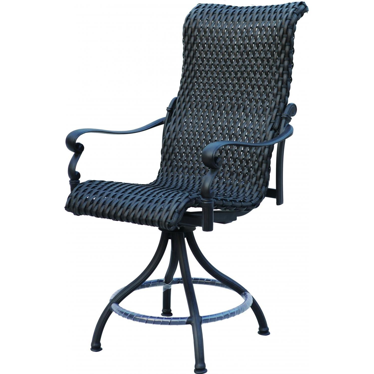Darlee Victoria Resin Wicker Patio Counter Height Swivel Bar Stool - Espresso thumbnail