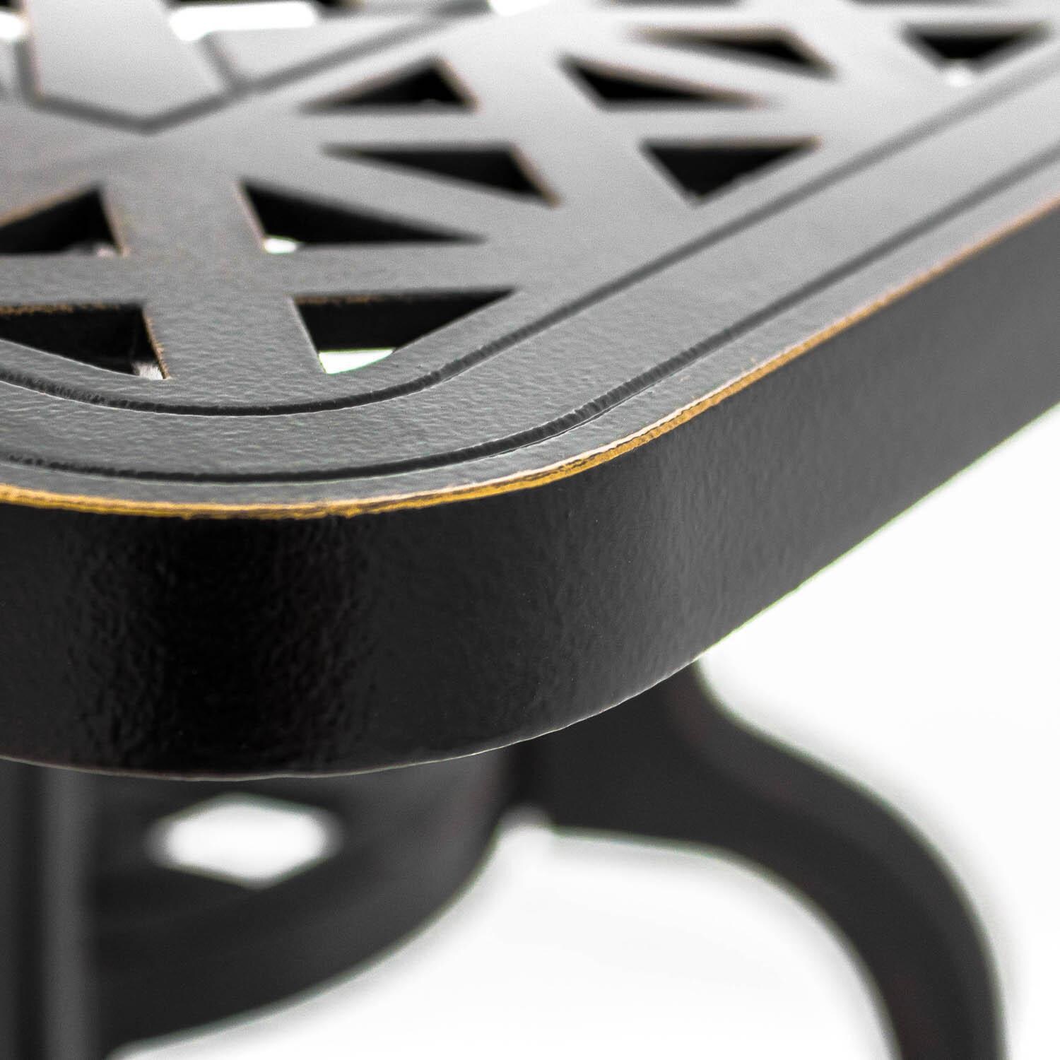 Du Monde 42 X 21 Inch Rectangular Cast Aluminum Outdoor Coffee Table - Edge Detail thumbnail