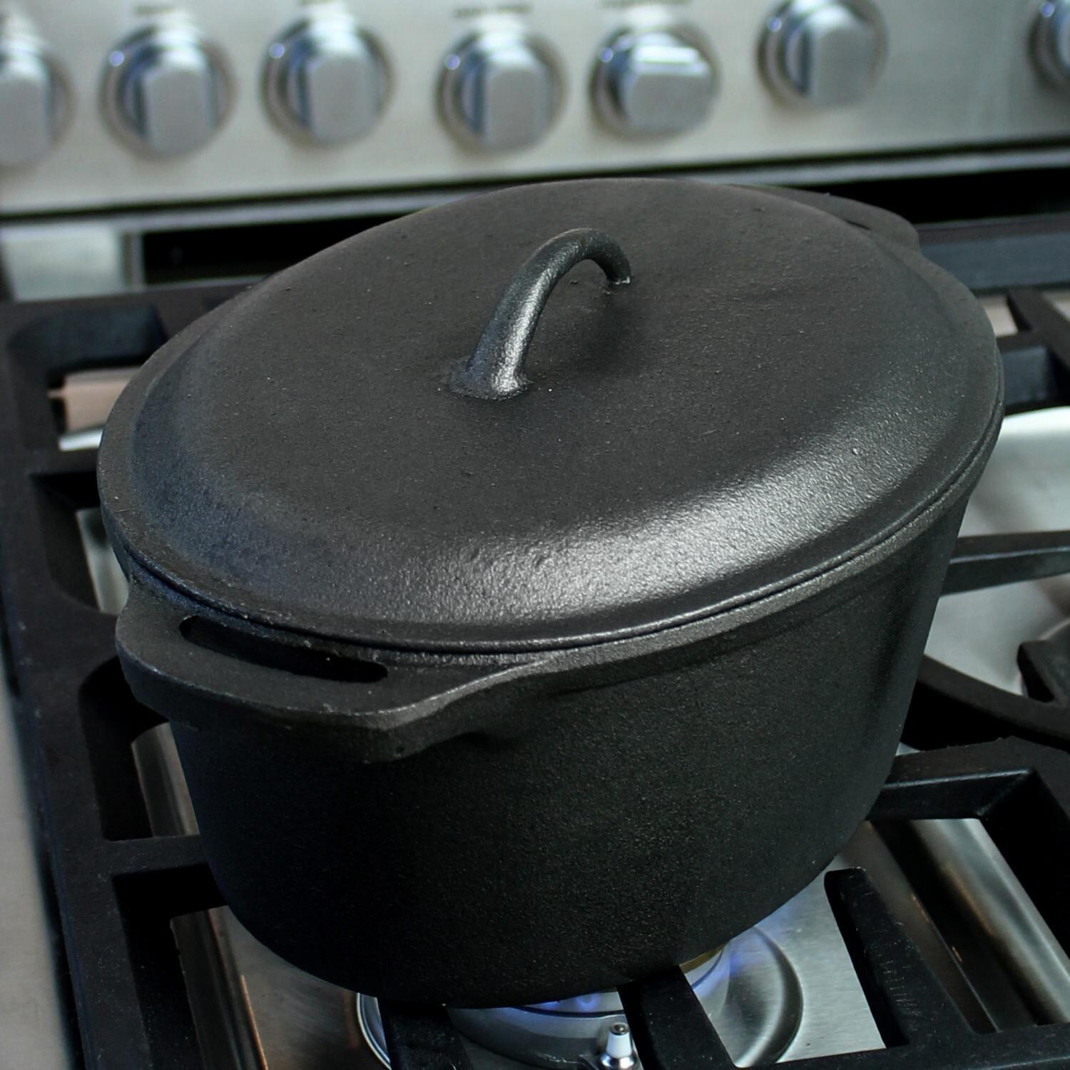 Cajun Cookware 5-Quart Seasoned Cast Iron Oval Casserole Pot - Lifestyle View thumbnail