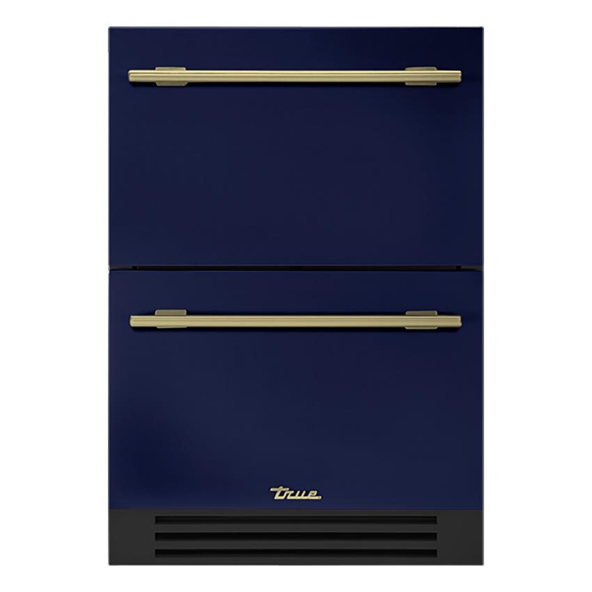 True 24 Inch 4.2 Cu. Ft. Outdoor Freezer Drawer - Cobalt w/ Brass Handles - TUF-24D-OP-C~DSK-078-H01