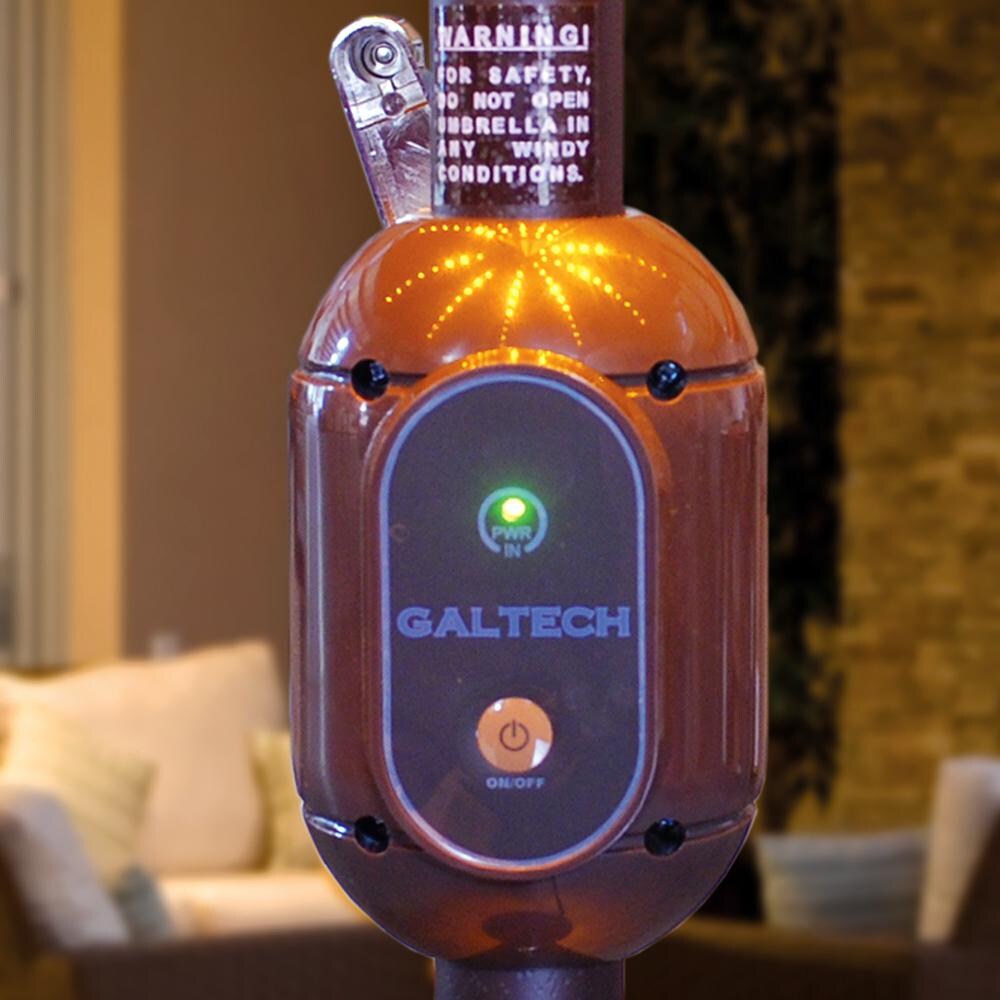 Galtech 9 Ft. Octagonal Patio Umbrella W/ Crank Lift - Push Button Coupling And Lighting Control Detail