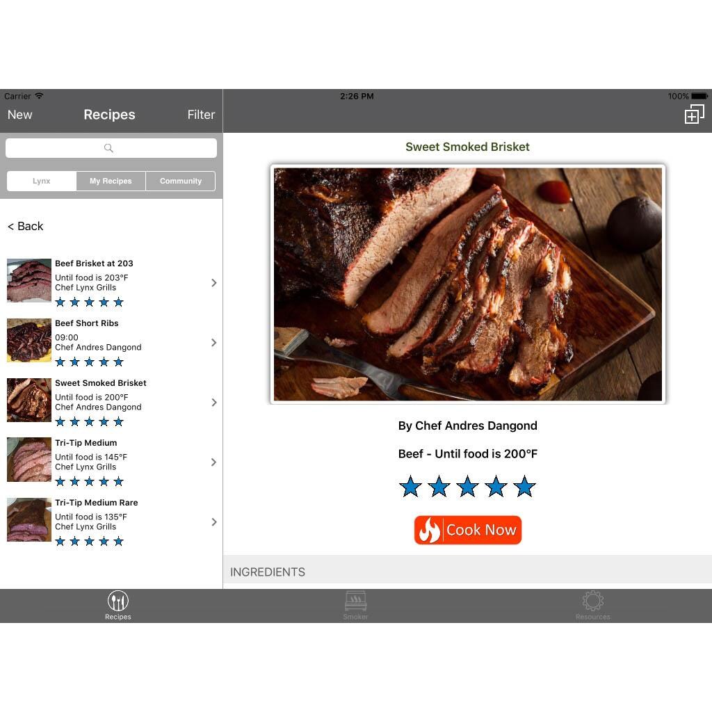 Lynx Sonoma 30-Inch Stainless Steel Built-In/Countertop Gas Smoker - iPad App Recipes thumbnail