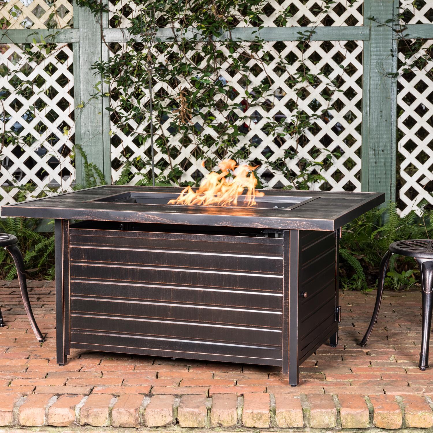 Ultimate Patio SC62734 Hawkview 48-Inch Rectangular Aluminum Propane Fire Pit Table thumbnail