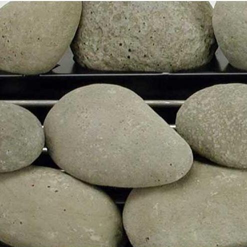 Rasmussen 24-Inch Natural ALTERNA FireStone Set With Vent-Free Black Chassis Burner - Close-Up Of FireStones thumbnail