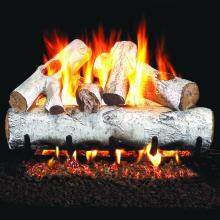 Peterson Real Fyre 18-Inch White Birch Gas Log Set With Vented Natural Gas ANSI Certified G46 Burner - Manual Safety Pilot