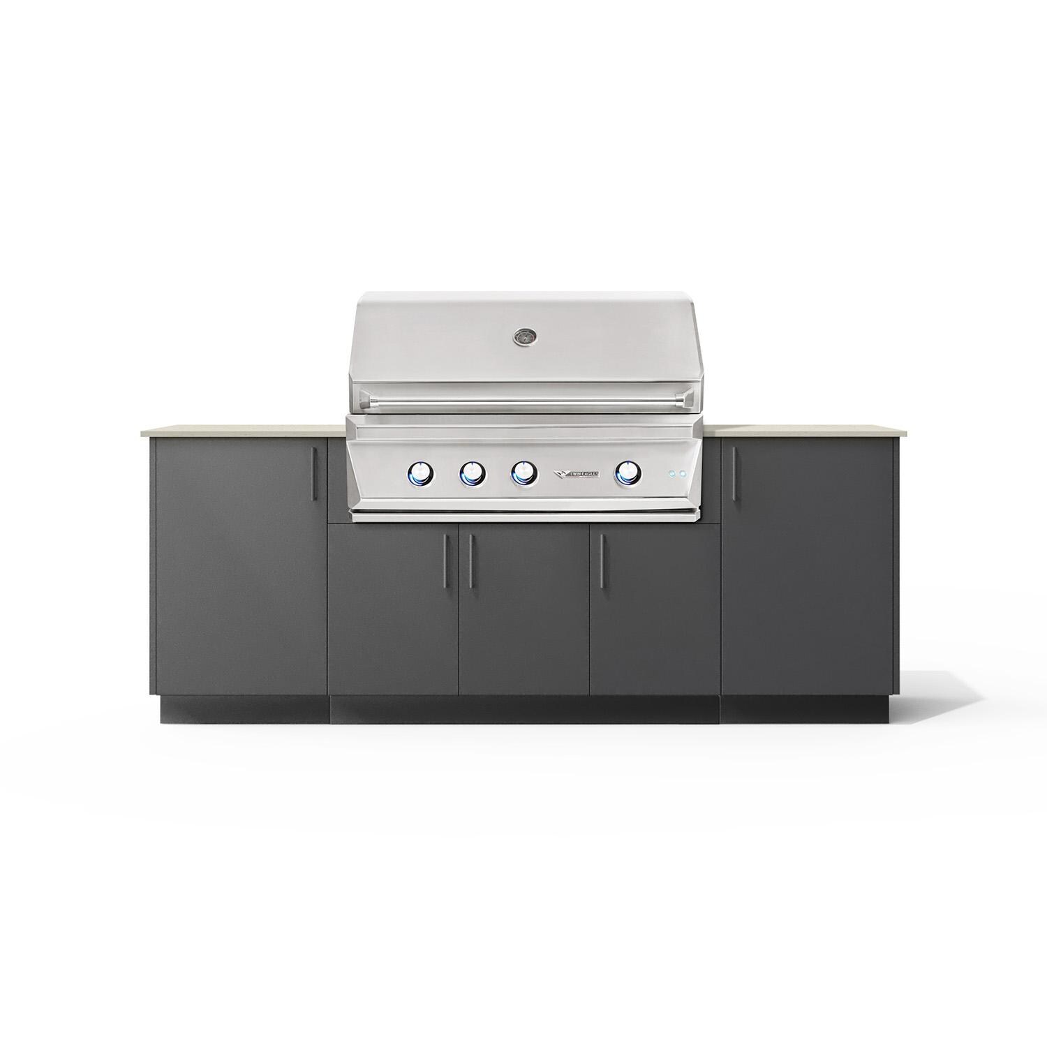 Urban Bonfire B-Sierra-42-TwinEagles-Danae-Anthracite Sierra 42 Outdoor Kitchen w/ Twin Eagles Natural Gas Grill, Danae Countertop & Anthracite Finish thumbnail