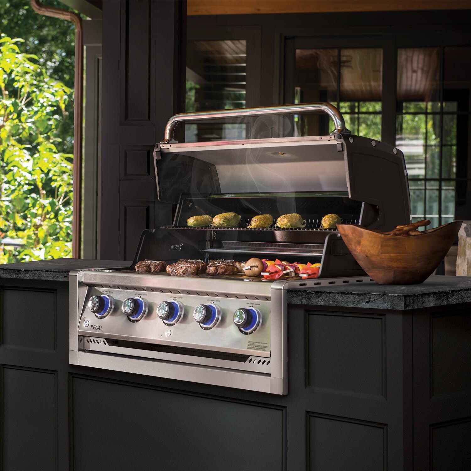 Broil King 886717 Regal S520 5-Burner Built-In Natural Gas Grill - Stainless Steel - Lifestyle View thumbnail