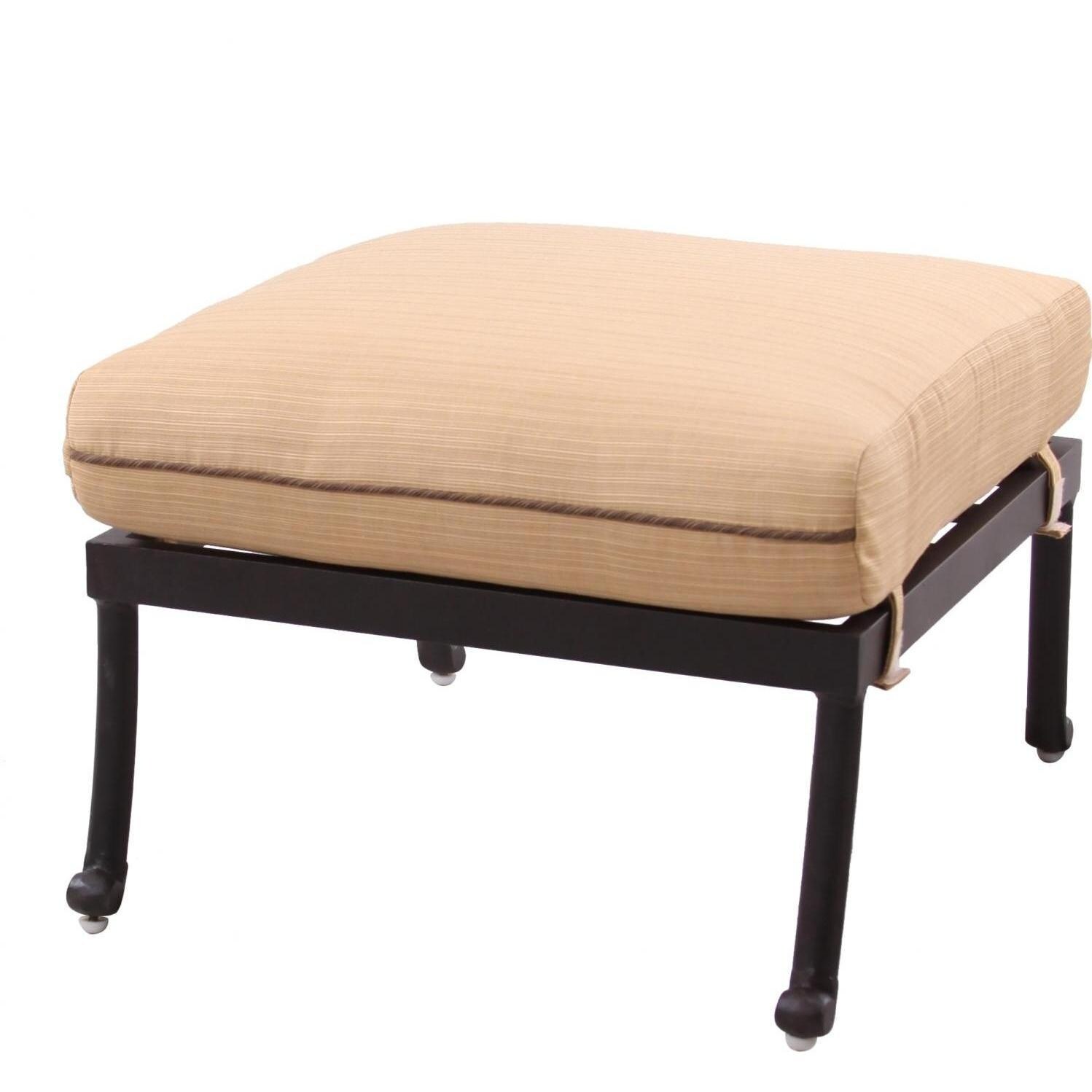 Santa Anita 6 Piece Cast Aluminum Patio Conversation Seating Set by Darlee - Ottoman - White Background thumbnail