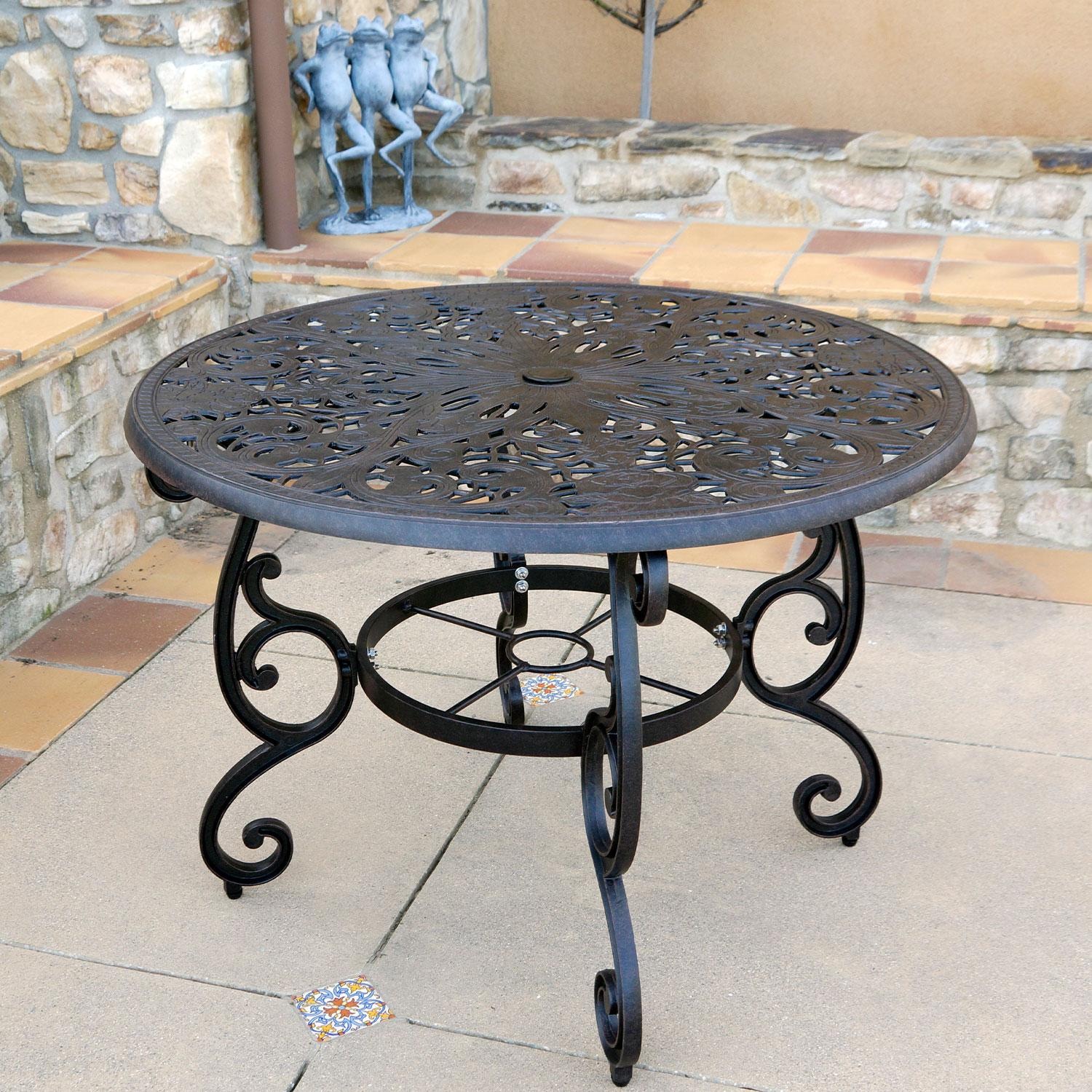 Cast Aluminum 42-in Round Dining Table By Darlee