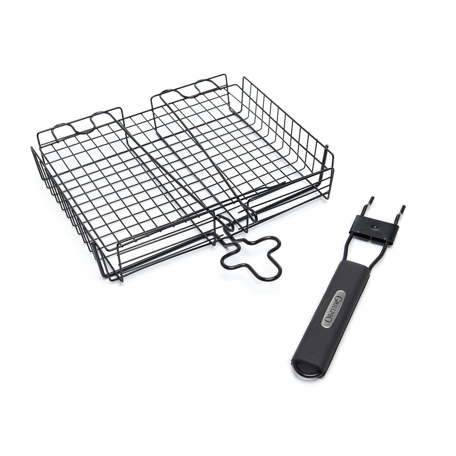 GrillPro Non-Stick Deluxe Broiler Basket w/ Detachable Handle - 24876 - Basket - White Background thumbnail