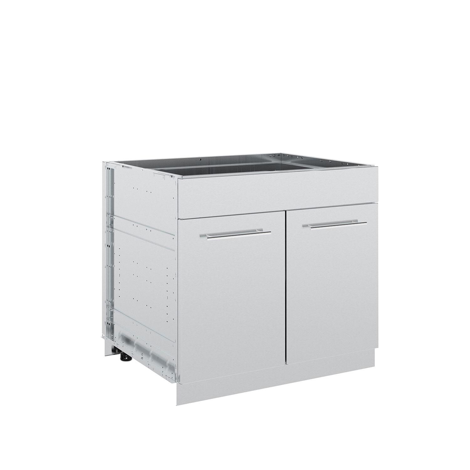 Broil King 804200 2-Door Stainless Steel Cabinet - Angled Right - White Background thumbnail