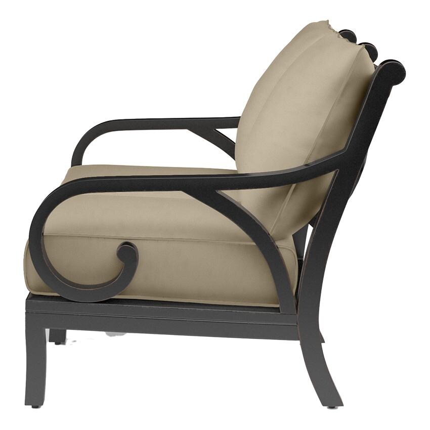 Monterey Loveseat in Copper/Linen Stone w/ Selt Welt by Sunset West - Side View - White Background thumbnail