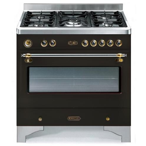 Fratelli Onofri Royal Chiantishire Dual Fuel Range, 120V Black/Brass
